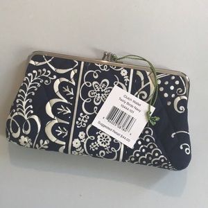 Vera Bradley Twirly Birds Navy Clutch Wallet